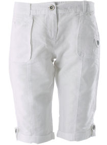 Dorothy Perkins White linen long shorts