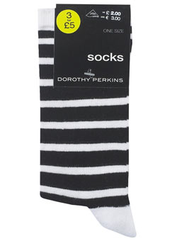 Dorothy Perkins White lurex multi stripe socks