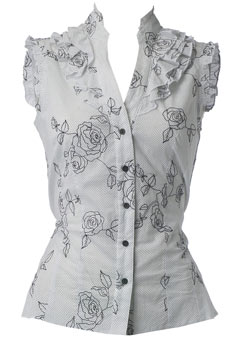 Dorothy Perkins White rose print belted shirt