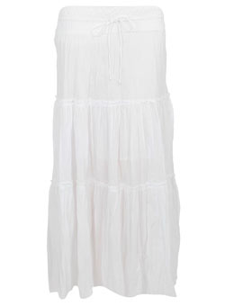 Dorothy Perkins White tiered maxi skirt