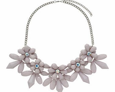 Dorothy Perkins Womens 3D Flower Necklace- Silver DP49814720