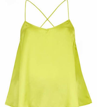 Womens Alice & You Lime Satin Cami Top- Green