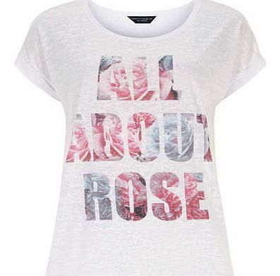Dorothy Perkins Womens All About Rose White Printed Tee- White