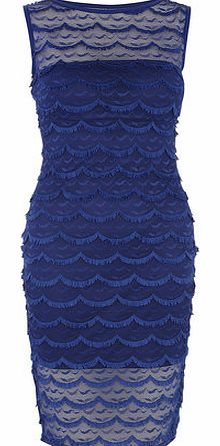 Dorothy Perkins Womens Amy Childs Simone Fitted Lace Cobalt Midi