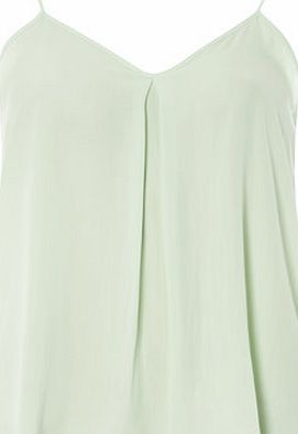 Dorothy Perkins Womens Apple Inverted Pleat Cami Top- Green