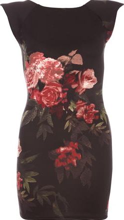 Dorothy Perkins, 1134[^]262015000711194 Womens AX Paris Black floral bodycon dress-