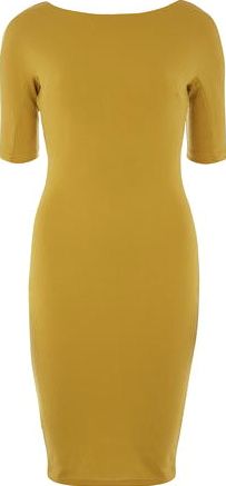 Dorothy Perkins, 1134[^]262015000711227 Womens AX Paris Mustard 3/4 sleeve midi dress-