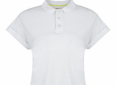 Dorothy Perkins Womens Bellfield Cropped Polo Shirt- White