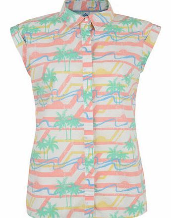 Dorothy Perkins Womens Bellfield Palm Tree Printed Shirt- Multi
