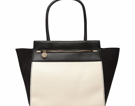Dorothy Perkins Womens Black and bone large wing tote bag- Black