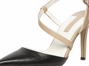 Dorothy Perkins Womens Black and nude high open court shoes-