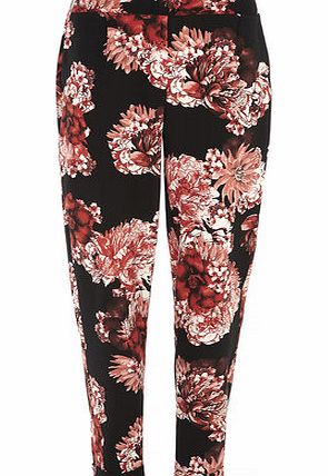 Dorothy Perkins Womens Black and Red Crepe Joggers- Red DP14569787