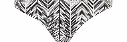 Dorothy Perkins Womens Black and white Chevron Tie Side bikini