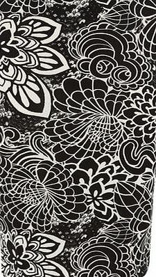 Dorothy Perkins Womens Black and white floral skirt- Black
