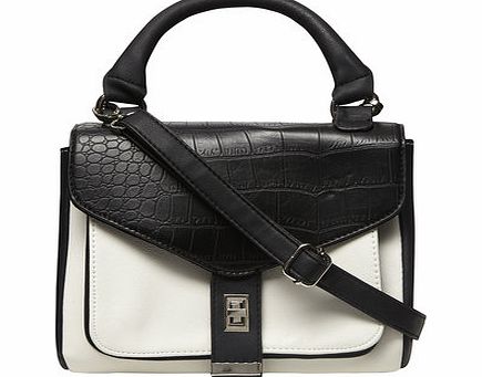 Dorothy Perkins Womens Black and white mini satchel bag- Black