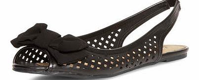 Dorothy Perkins Womens Black bow slingback sandals- Black