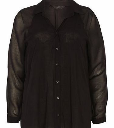 Dorothy Perkins Womens Black Cold Shoulder Shirt- Black DP05509801