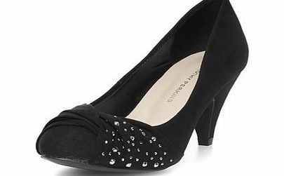 Dorothy Perkins Womens Black diamante detail court shoes- Black
