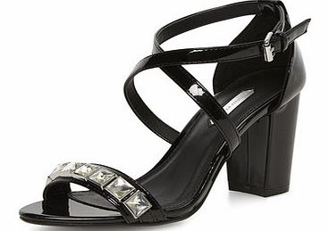 Dorothy Perkins Womens Black embellished sandals- Black DP22291401