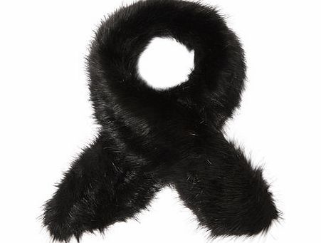 Dorothy Perkins Womens Black Faux Fur Stole- Black DP11124101