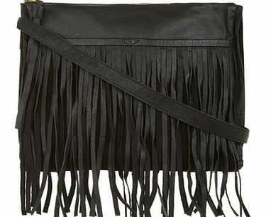 Dorothy Perkins Womens Black Fringed Slouch Bag- Black DP18390910