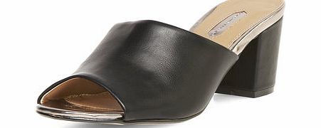 Dorothy Perkins Womens Black heeled mule sandals- Black DP22259910