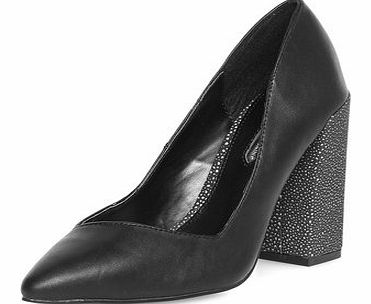 Dorothy Perkins Womens Black high block heel pointed court