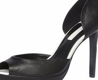 Dorothy Perkins Womens Black high open peep toe court shoes-
