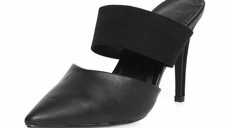 Dorothy Perkins Womens Black high pointed mule heels- Black