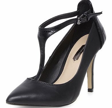 Dorothy Perkins Womens Black high T-bar detail court shoes-
