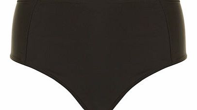 Womens Black high waisted Bikini Bottoms- Black