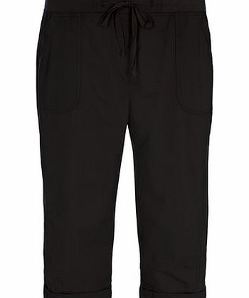Dorothy Perkins Womens Black Jersey Waistband Cropped Trousers-