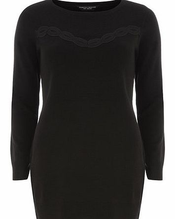 Dorothy Perkins Womens Black lace yoke fitting tunic- Black
