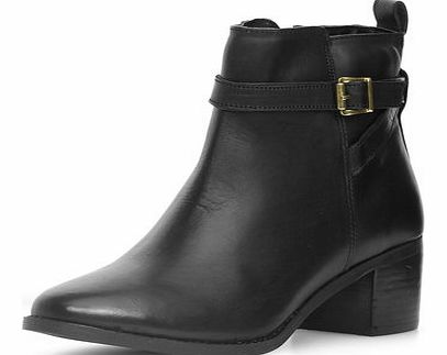 Dorothy Perkins Womens Black leather ankle boots- Black DP22264310