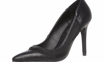 Womens Black mesh detail high court shoes- Black