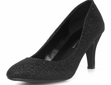 Dorothy Perkins Womens Black mid heel court shoes- Black