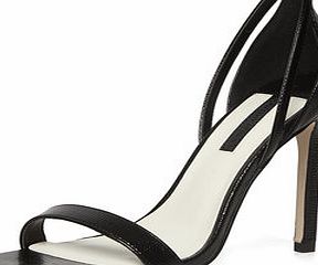 Dorothy Perkins Womens Black minimal strap sandals- Black