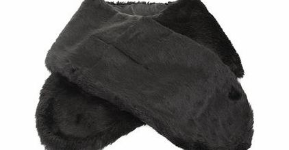 Dorothy Perkins Womens Black Oversize Faux Fur Stole- Black