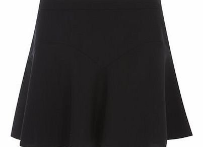 Womens Black Poly Flute Skirt- Black DP66791301
