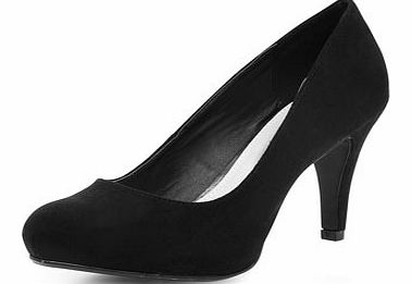 Womens Black round toe mid court Shoes- Black