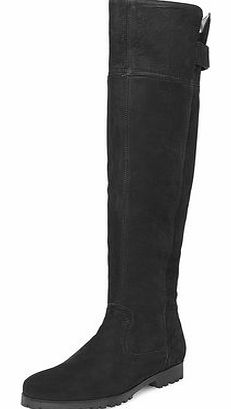 Dorothy Perkins Womens Black suede knee high boots- Black