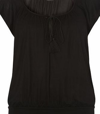 Dorothy Perkins Womens Black Tassel Jersey Top- Black DP05548101