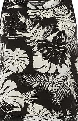 Dorothy Perkins Womens Black/White Print High Neck Sleeveless