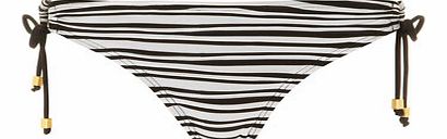 Dorothy Perkins Womens Black/White Textured Tie Side Bikini