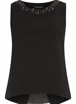 Dorothy Perkins Womens Black Wrap Back Embellished Top- Black