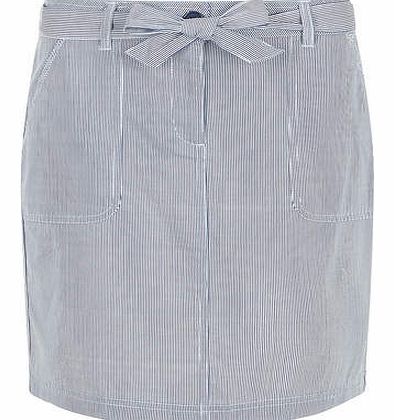 Dorothy Perkins Womens Blue and white stripe skirt- Blue