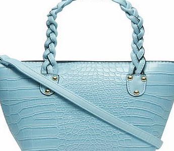 Dorothy Perkins Womens Blue mini plait handle tote bag- Blue