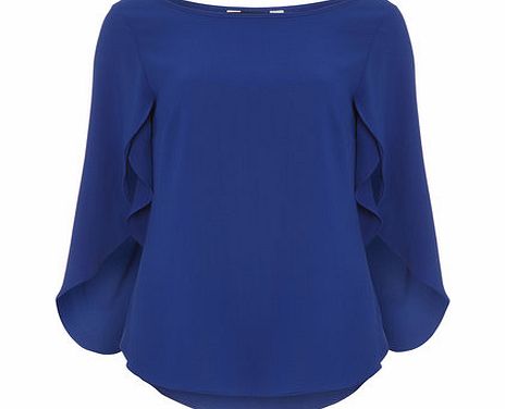 Dorothy Perkins Womens Blue Split Sleeve Top- Blue DP05552610