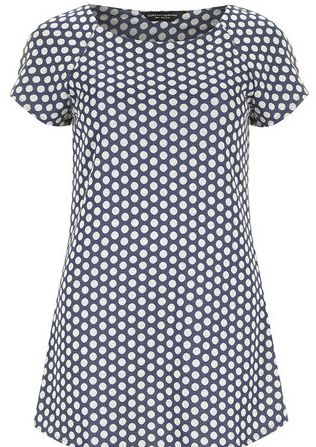Dorothy Perkins Womens Blue spotted jersey tunic- Blue DP56353719