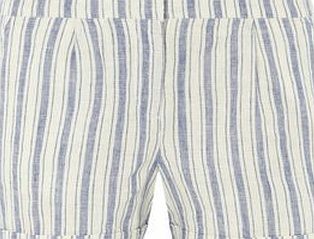 Dorothy Perkins Womens Blue Stripe Paperbag Short- Blue DP74425319